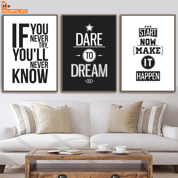 Motivational Inspiring Quotes Wall Art - Synoptic Home Essentials