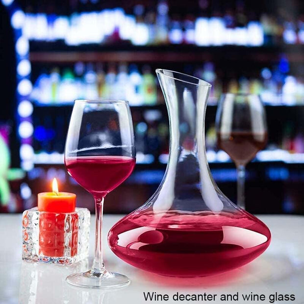 BORREY Wine Decanter Whiskey Vodka Glass Bottle Set Wine Separator Wine Decanter Aerator Crystal Clear Glass 1500ml Wine Tools - Synoptic Home Essentials