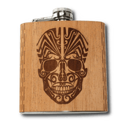 6 Oz. Wooden Hip Flask (Sawtooth Mountains in Bamboo & Black Walnut) - Synoptic Home Essentials