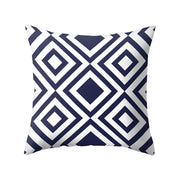 Navy Blue Geometric Pattern Pillow Cover Pillowcases - Synoptic Home Essentials