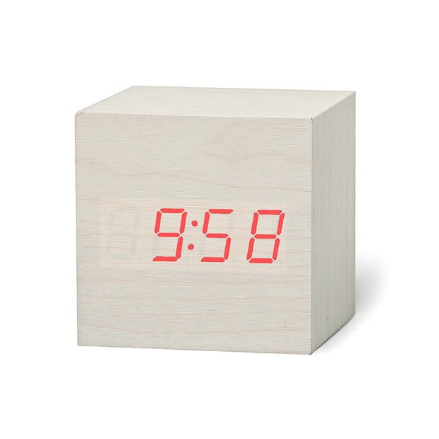 New Qualified Digital Wooden LED Alarm Clock Wood Retro Glow Clock Desktop Table Decor Voice Control Snooze Function Desk Tools - Synoptic Home Essentials