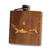 6 Oz. Wooden Hip Flask (Sawtooth Mountains in Bamboo & Black Walnut) - Synoptic Home Essentials