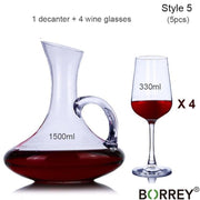 BORREY Wine Decanter Whiskey Vodka Glass Bottle Set Wine Separator Wine Decanter Aerator Crystal Clear Glass 1500ml Wine Tools - Synoptic Home Essentials