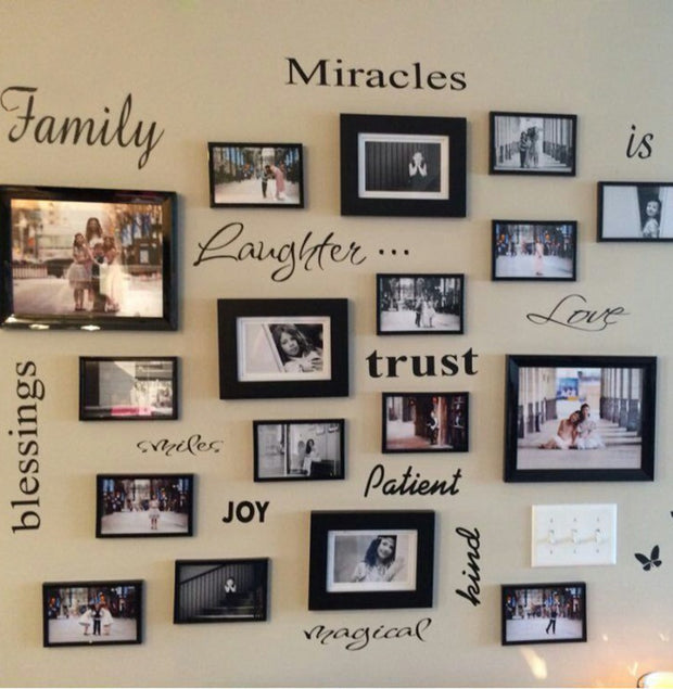 Free Shipping FAMILY IS Vinyl Wall Lettering Quote Wall Art / Decor / Family Room / Sticker,Frames NOT Included ,F1001b - Synoptic Home Essentials