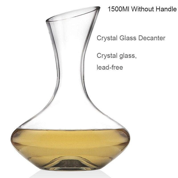 BORREY Wine Decanter Whiskey Vodka Glass Bottle Set Wine Separator Wine Decanter Aerator Crystal Clear Glass 1500ml Wine Tools - Synoptic Home Essentials