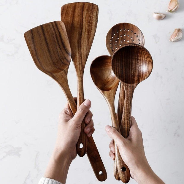 7PCS Wooden Spoon Set - Synoptic Home Essentials