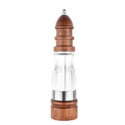 Wooden Salt and Pepper Grinder Set - Wood and Acrylic Mills, Adjustable Coarseness Ceramic Grinder - Synoptic Home Essentials