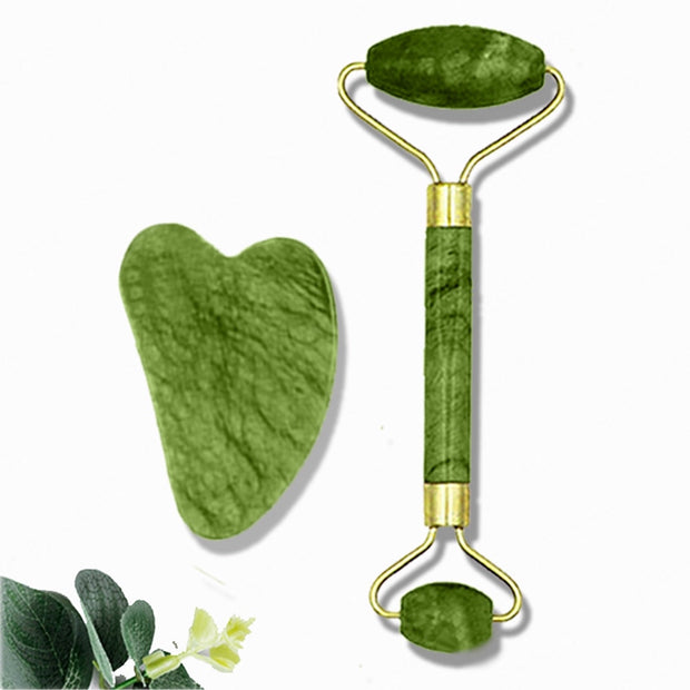 Natural Massager for Face Gouache Scraper Face Massager Jade Roller Guasha Scraper Facial Neck Gua Sha Face Skin Beauty Care - Synoptic Home Essentials