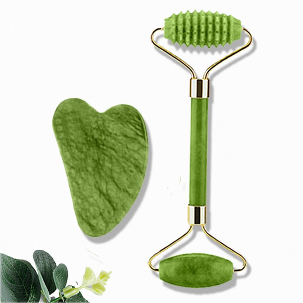 Natural Massager for Face Gouache Scraper Face Massager Jade Roller Guasha Scraper Facial Neck Gua Sha Face Skin Beauty Care - Synoptic Home Essentials