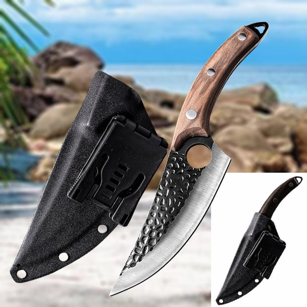 Handmade Stainless Steel Kitchen Chef Boning Knife Fishing Knife Meat Cleaver Outdoor Camping Cooking Cutter Butcher Knife - Synoptic Home Essentials