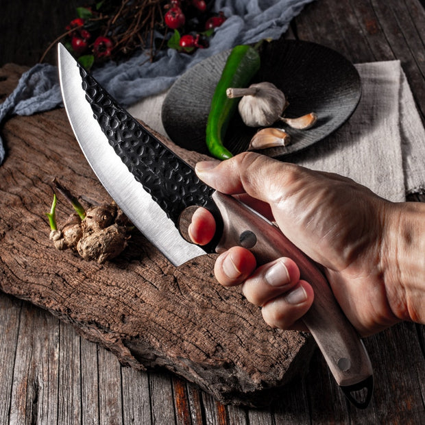 Handmade Stainless Steel Kitchen Chef Boning Knife Fishing Knife Meat Cleaver Outdoor Camping Cooking Cutter Butcher Knife - Synoptic Home Essentials