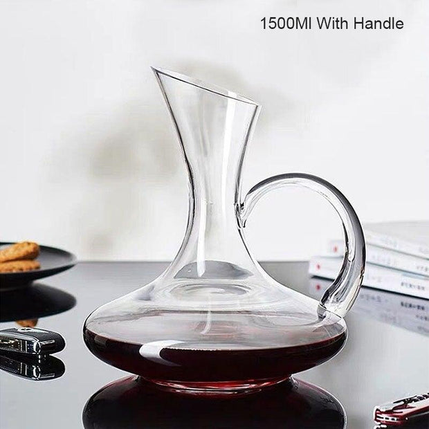 BORREY Wine Decanter Whiskey Vodka Glass Bottle Set Wine Separator Wine Decanter Aerator Crystal Clear Glass 1500ml Wine Tools - Synoptic Home Essentials