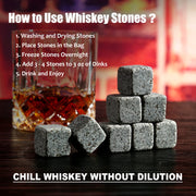 Whiskey Stones Gift Set - Whiskey Glass Set of 2 - Granite Chilling Whiskey Rocks - Scotch Bourbon Whiskey Glass Gift Box Set - Best Drinking Gifts for Men Dad Husband Birthday Party Holiday Present - Synoptic Home Essentials