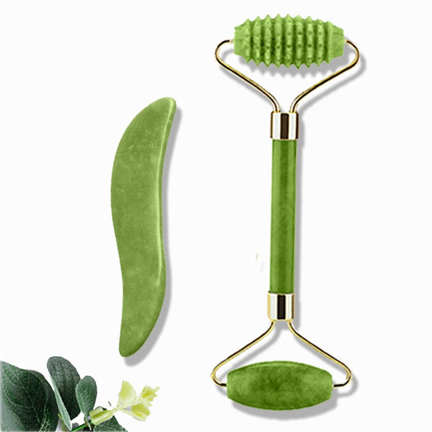 Natural Massager for Face Gouache Scraper Face Massager Jade Roller Guasha Scraper Facial Neck Gua Sha Face Skin Beauty Care - Synoptic Home Essentials