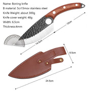 Handmade Stainless Steel Kitchen Chef Boning Knife Fishing Knife Meat Cleaver Outdoor Camping Cooking Cutter Butcher Knife - Synoptic Home Essentials