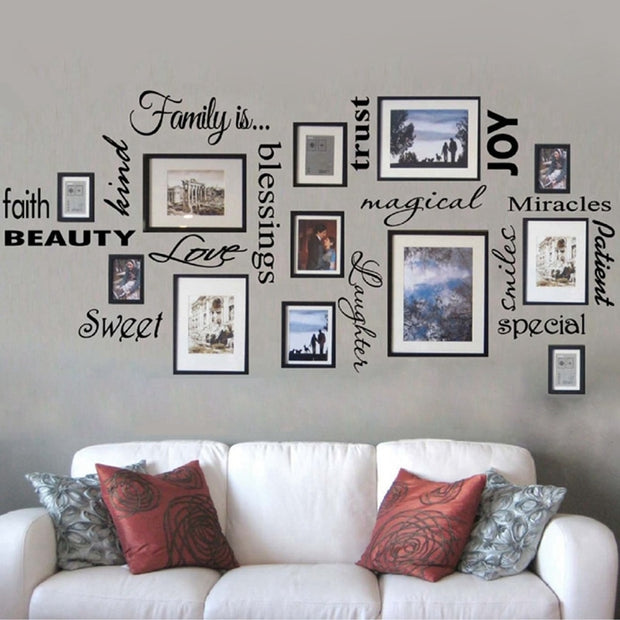 Free Shipping FAMILY IS Vinyl Wall Lettering Quote Wall Art / Decor / Family Room / Sticker,Frames NOT Included ,F1001b - Synoptic Home Essentials