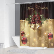 Merry Christmas Bathroom Set Snowman Santa Claus Elk Pattern Waterproof Shower Curtain Toilet Cover Mat Non Slip Rug Home Decor - Synoptic Home Essentials