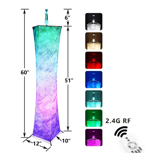 RGB Color Changing Atmosphere Modern LED Floor Lamp Home Decor With Remote Control Hotel Slim Waist Fabric Shade Living Room - Synoptic Home Essentials