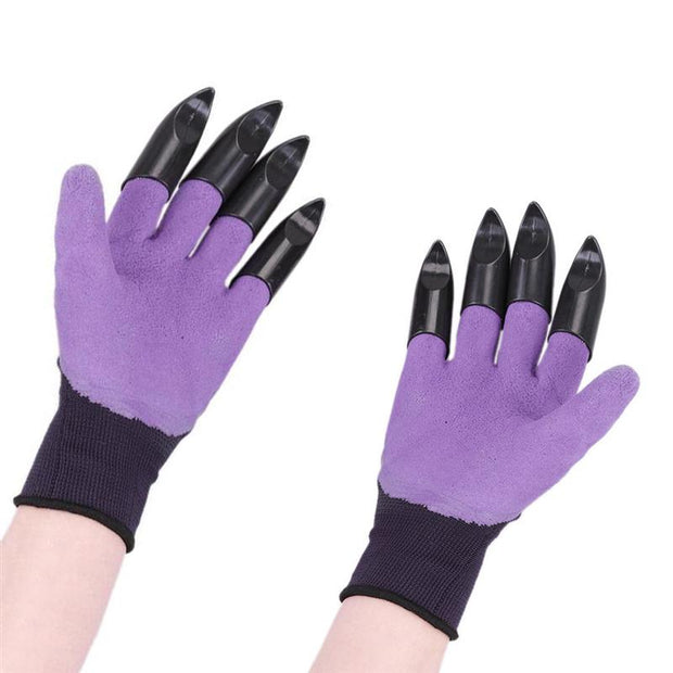 Garden Gloves With Claws ABS Plastic Garden Rubber Gloves Gardening Digging Planting Durable Waterproof Work Glove Outdoor - Synoptic Home Essentials