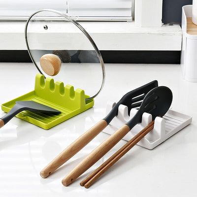 Kitchen Spoon Holders Fork Spatula Rack Shelf Organizer Plastic Spoon Rest Chopsticks Holder Non-slip Spoons Pad Kitchen Utensil - Synoptic Home Essentials