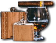 6 Oz. Wooden Hip Flask (Sawtooth Mountains in Bamboo & Black Walnut) - Synoptic Home Essentials