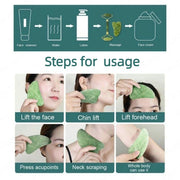 Natural Massager for Face Gouache Scraper Face Massager Jade Roller Guasha Scraper Facial Neck Gua Sha Face Skin Beauty Care - Synoptic Home Essentials