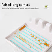 Kitchen Spoon Holders Fork Spatula Rack Shelf Organizer Plastic Spoon Rest Chopsticks Holder Non-slip Spoons Pad Kitchen Utensil - Synoptic Home Essentials