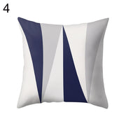 Navy Blue Geometric Pattern Pillow Cover Pillowcases - Synoptic Home Essentials