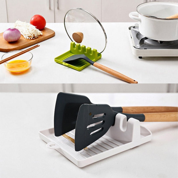 Kitchen Spoon Holders Fork Spatula Rack Shelf Organizer Plastic Spoon Rest Chopsticks Holder Non-slip Spoons Pad Kitchen Utensil - Synoptic Home Essentials