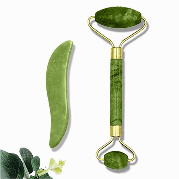 Natural Massager for Face Gouache Scraper Face Massager Jade Roller Guasha Scraper Facial Neck Gua Sha Face Skin Beauty Care - Synoptic Home Essentials