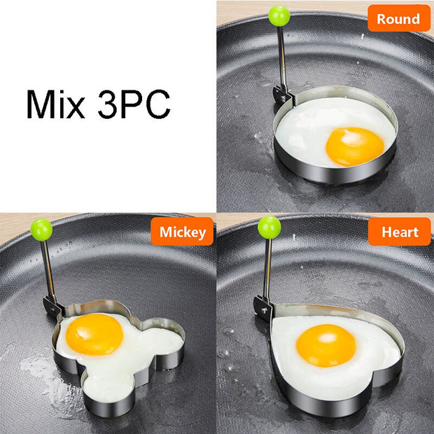 Stainless Steel 5Style Fried Egg Pancake Shaper Omelette Mold Mould Frying Egg Cooking Tools Kitchen Accessories Gadget Rings - Synoptic Home Essentials