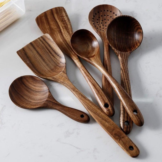 7PCS Wooden Spoon Set - Synoptic Home Essentials