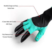 Garden Gloves With Claws ABS Plastic Garden Rubber Gloves Gardening Digging Planting Durable Waterproof Work Glove Outdoor - Synoptic Home Essentials