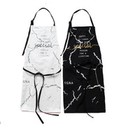 INS Nordic Cotton Apron Black White Marble Cooking Aprons for Men Women With Big Pocket Bib Overalls Kitchen Baking Accessories - Synoptic Home Essentials