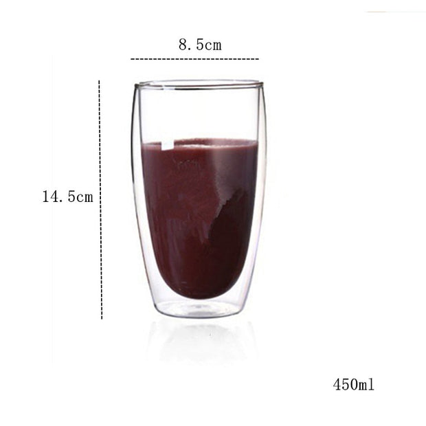 Heat-Resistant Double Wall Glass Cup Water Espresso Coffee Cup Set Handmade Beer Mug Tea Glass Water Milk Glass Cup Drinkware - Synoptic Home Essentials