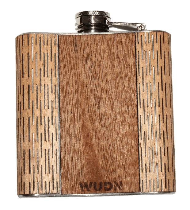 6 Oz. Wooden Hip Flask (Sawtooth Mountains in Bamboo & Black Walnut) - Synoptic Home Essentials