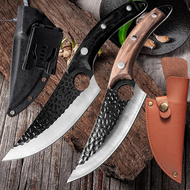 Handmade Stainless Steel Kitchen Chef Boning Knife Fishing Knife Meat Cleaver Outdoor Camping Cooking Cutter Butcher Knife - Synoptic Home Essentials