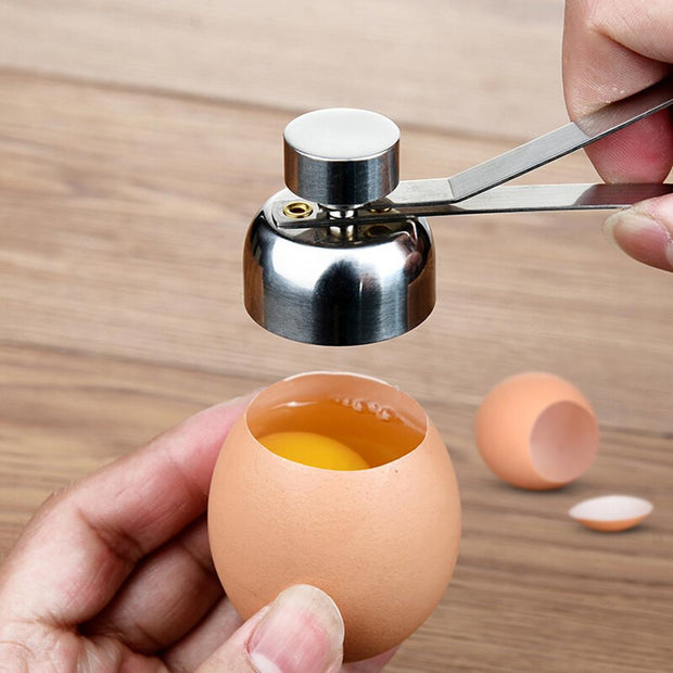 New Practical Metal Egg Scissors Egg Topper Cutter Shell Opener Stainless Steel Boiled Raw Egg Open Creative Kitchen Tools Set - Synoptic Home Essentials