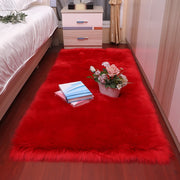 Plush Soft Sheepskin Bedroom Carpet Imitation Wool Pad Long Hair Bedside Mat Sofa Cushion White Rugs Red Living Room Fur Carpet - Synoptic Home Essentials