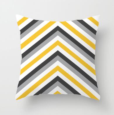 Yellow Striped Pillowcases - Geometric Throw Pillow Covers - Synoptic Home Essentials