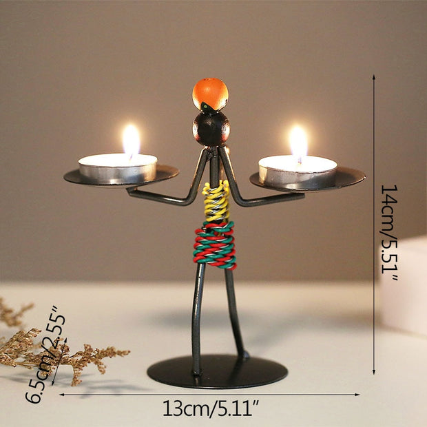 Strongwell Nordic Metal Candlestick Abstract Character Sculpture Candle Holder Decor Handmade Figurines Home Decoration Art Gift - Synoptic Home Essentials