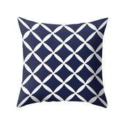 Navy Blue Geometric Pattern Pillow Cover Pillowcases - Synoptic Home Essentials